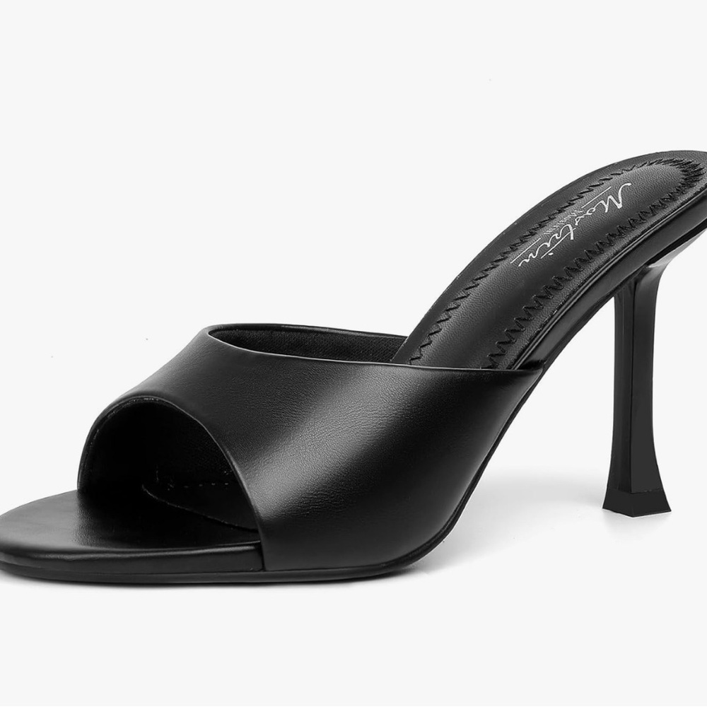 Elegant Black High Heel Mules